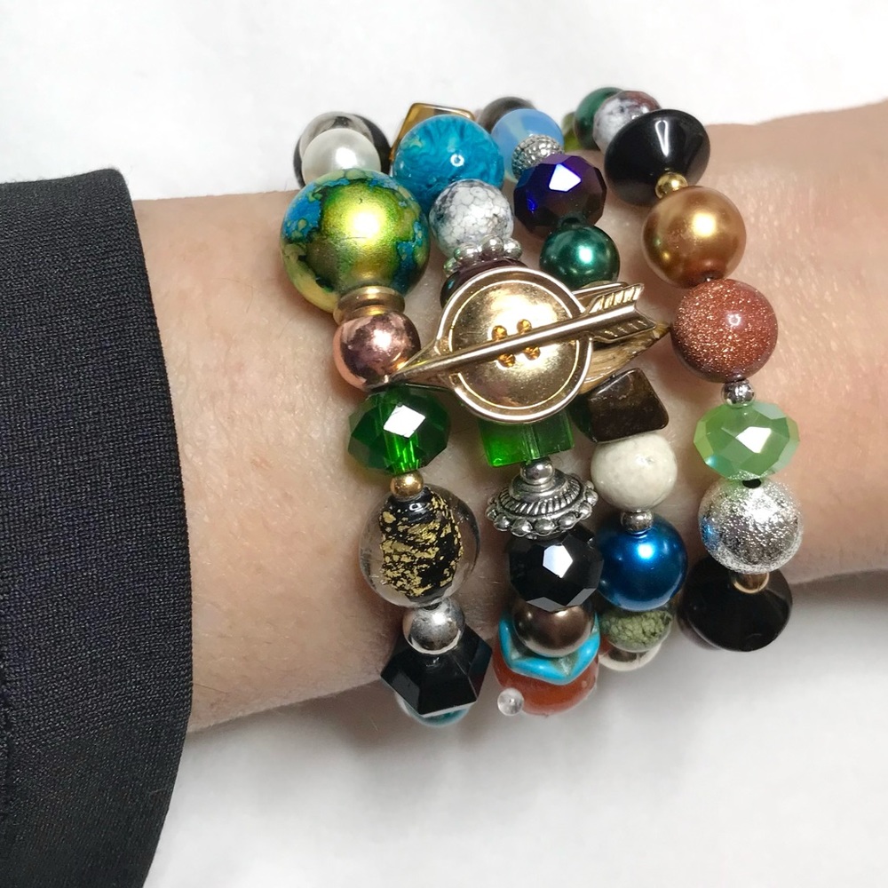 Handmade Bracelet with Vintage and Modern Elements (NB82-5H)